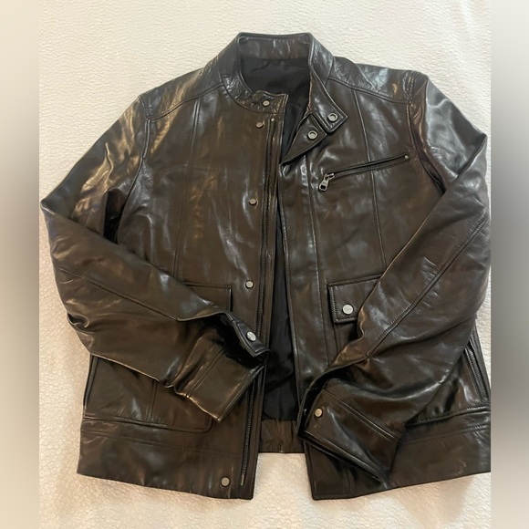 Salvatore Ferragamo Men's Leather Jacket Sz 50/L - Picture 2 of 16